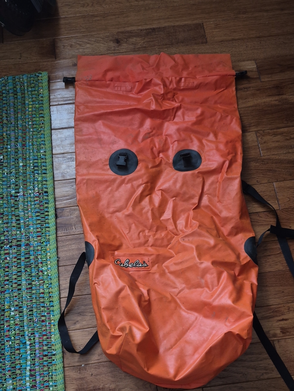 Cabela's Orange Waterproof Dry Sack with Black Accents